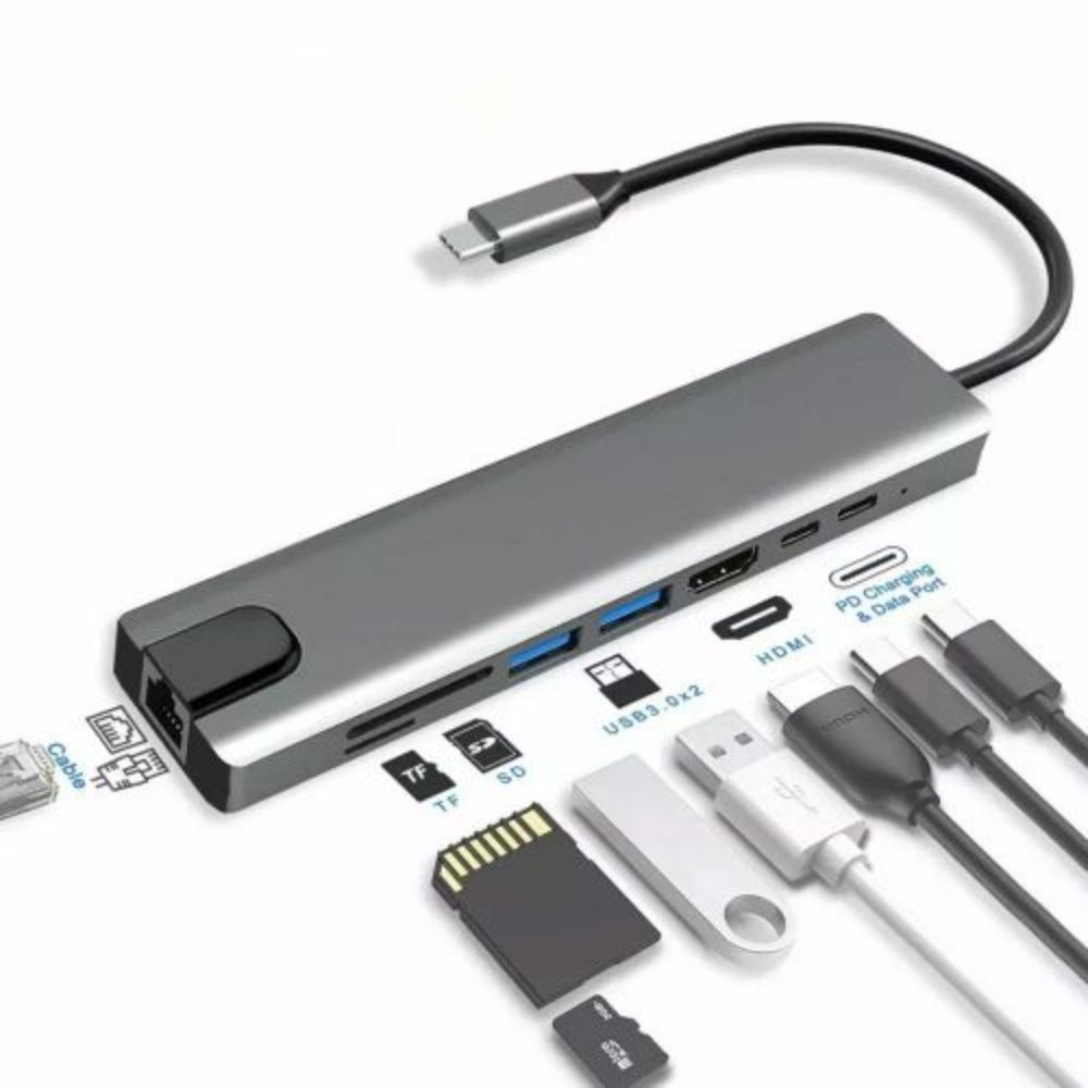 ¿Cansado de desconectar un dispositivo para usar otro? El HUB USB-C 8 en 1 conecta TODO al mismo tiempo