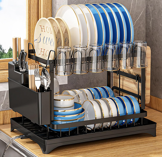 🏡 Dale a tu cocina el toque de orden y estilo que se merece con el Escurridor de Platos Premium🖤