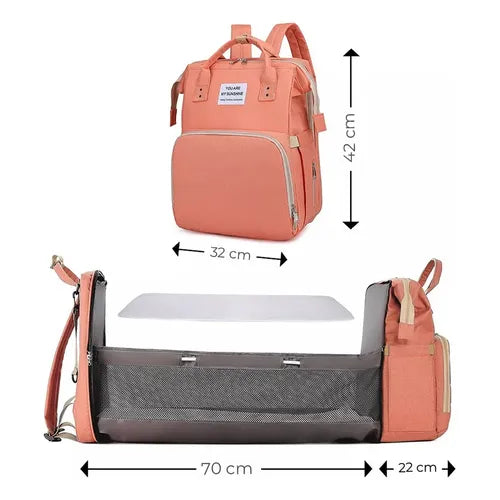 😱 ¡Qué locura! Pañalera 3 en 1: bolso, cuna portátil y cambiador