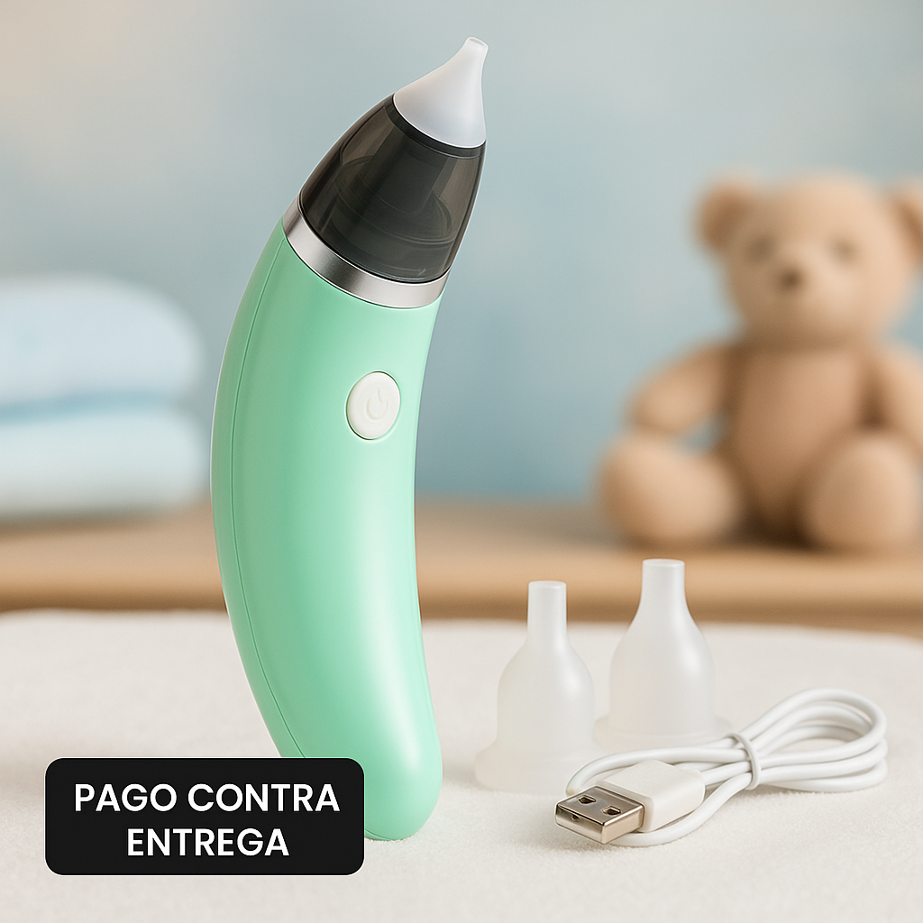 🍼 Elimina la congestión nasal de tu bebé en segundos – Aspirador nasal eléctrico portátil